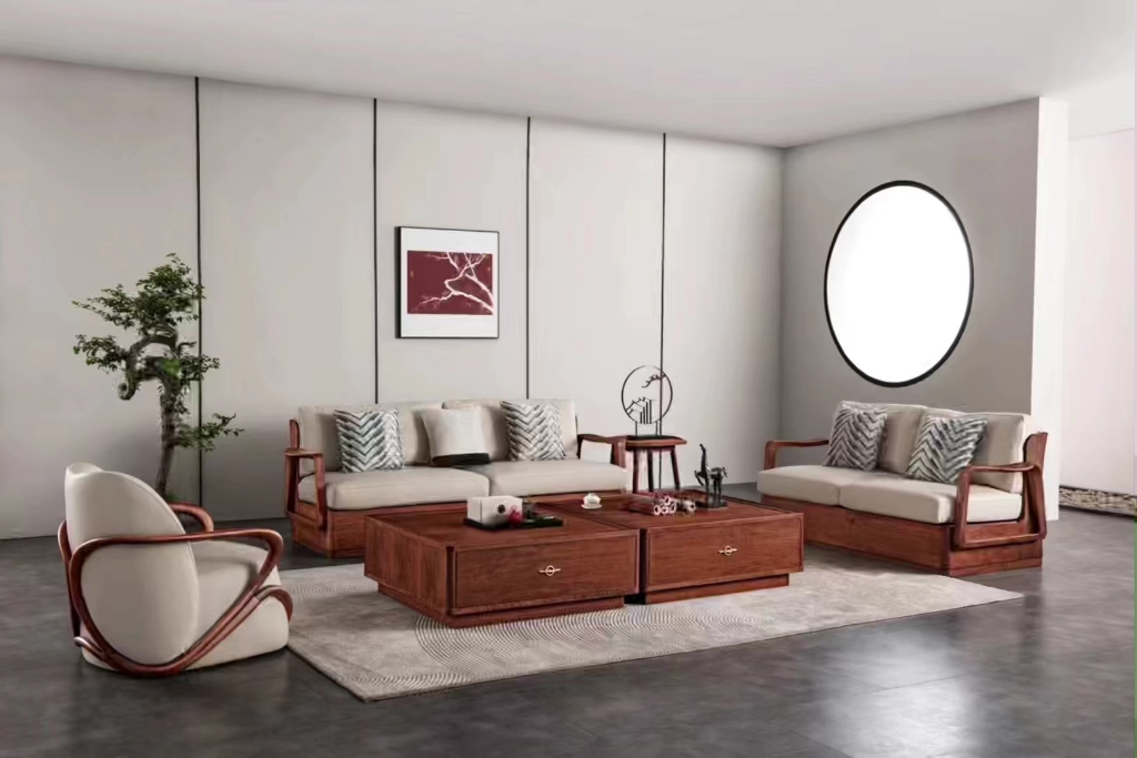 客厅沙发+北美黑胡桃木 新中式北欧家具的实木简约设计之美